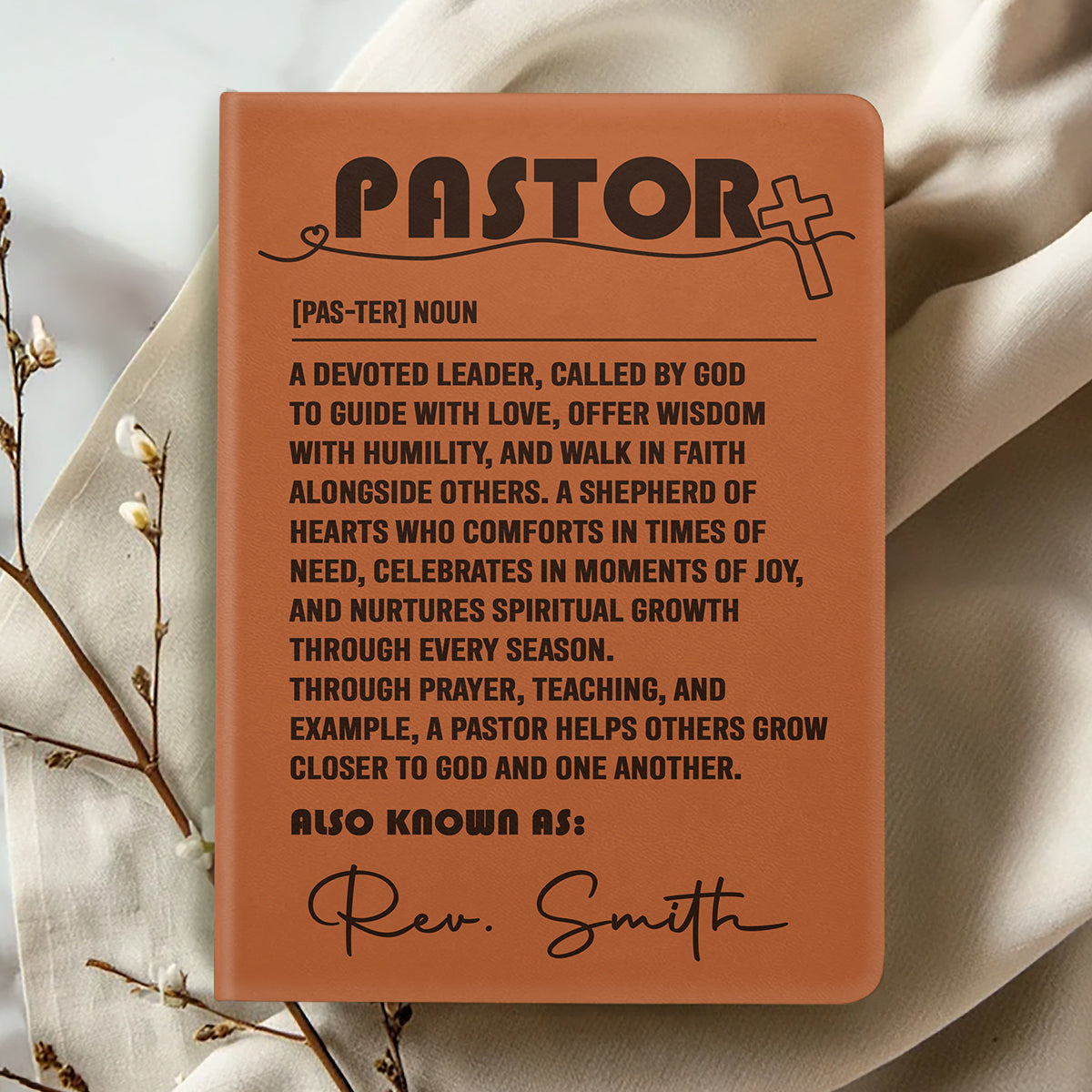 Pastor Gift | Personalized Leather Cover Notebook