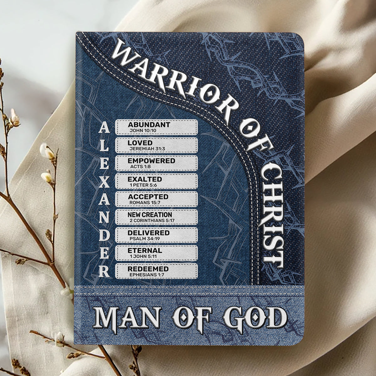 Warrior of Christ | Personalized Leather Cover Notebook