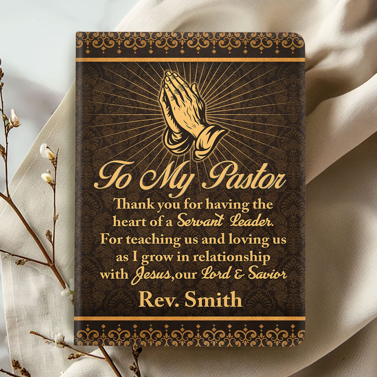 Thank You Pastor | Personalized Leather Cover Notebook
