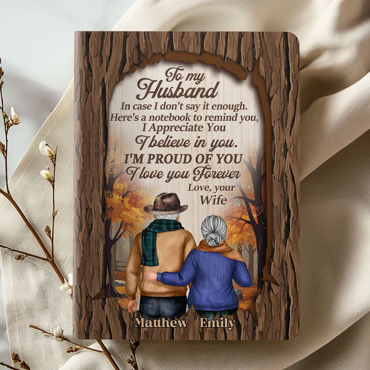To My Husband | Personalized Leather Cover Notebook