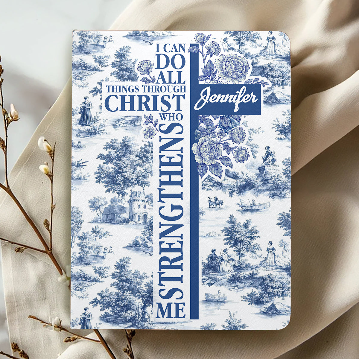 I Can Do All Things Through Christ Who Strengthens Me | Personalized Leather Cover Notebook