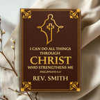 I Can Do All Things Through Christ | Personalized Leather Cover Notebook