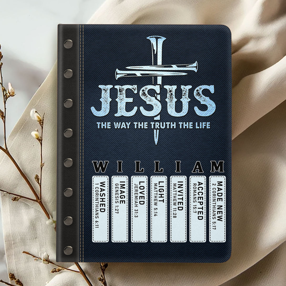 Jesus The Way The Truth The Life | Personalized Leather Cover Notebook