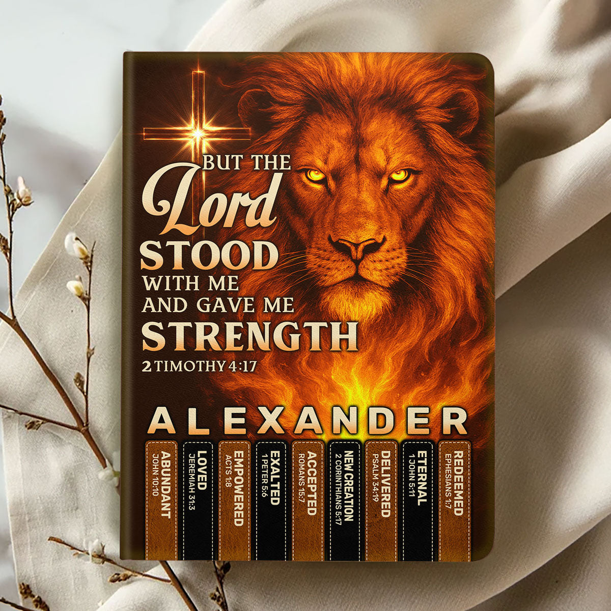 But The Lord Stood With Me And Gave Me Strength | Personalized Leather Cover Notebook