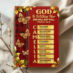God Is Within Her She Will Not Fall | Personalized Leather Cover Notebook