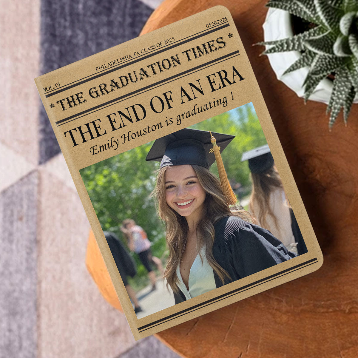The Graduation Times | Personalized Leather Cover Notebook