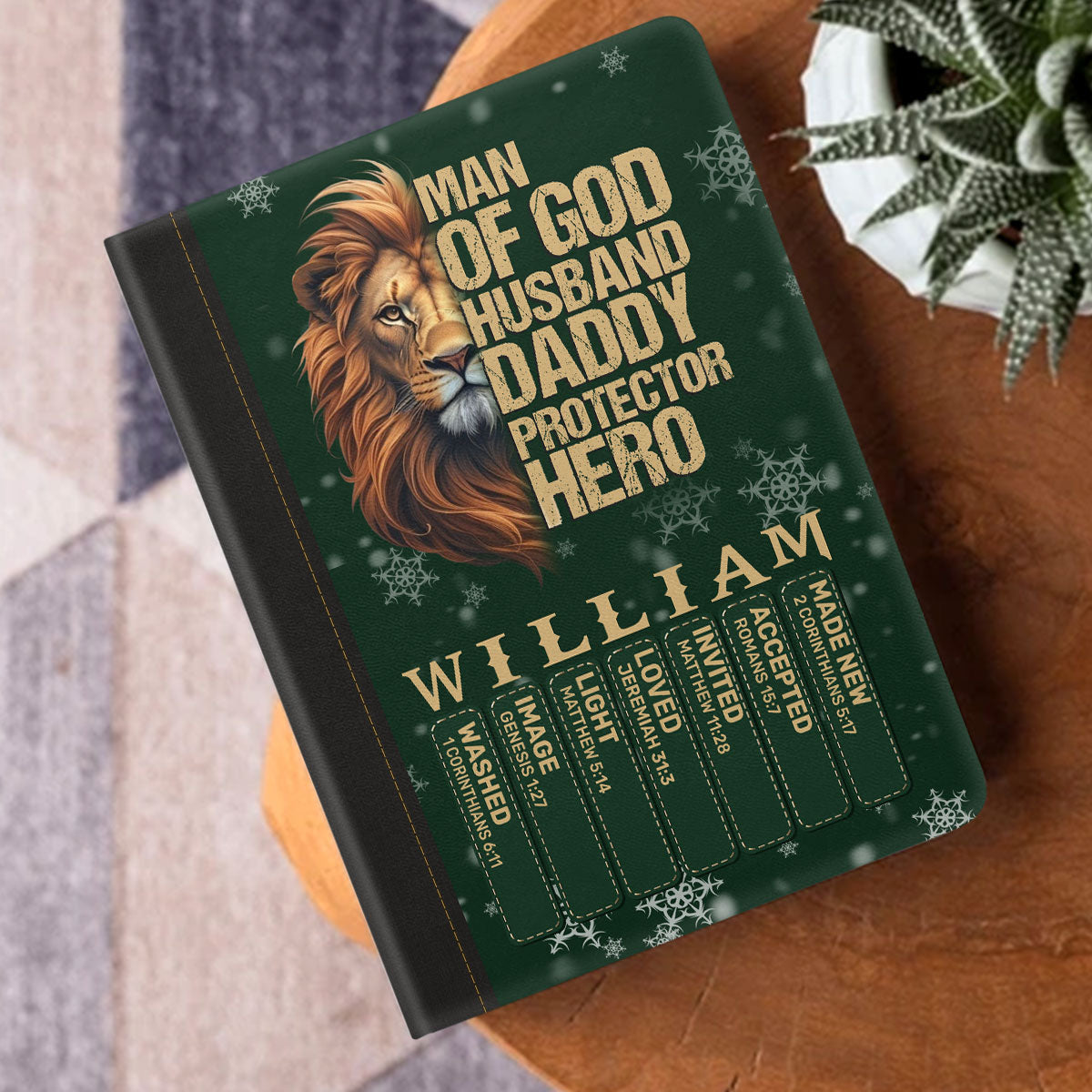 Man Of God Husband Daddy Protector Hero | Personalized Leather Cover Notebook