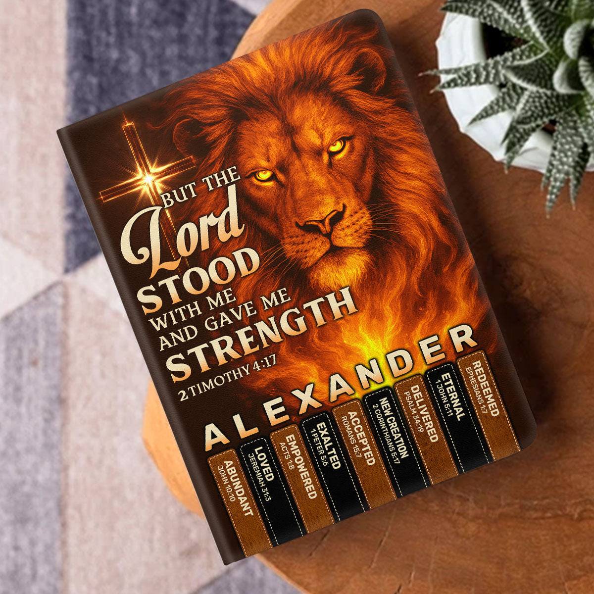 But The Lord Stood With Me And Gave Me Strength | Personalized Leather Cover Notebook