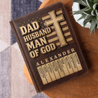 Dad Husband Man Of God | Personalized Leather Cover Notebook