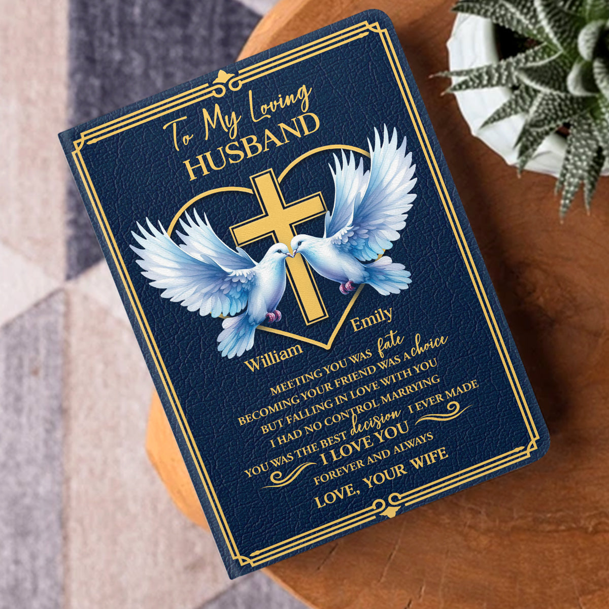 Meeting You Was Fate | Personalized Leather Cover Notebook