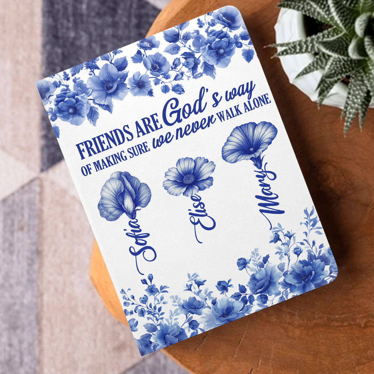 A Friend Is God's Way Of Making Sure We Never Walk Alone | Personalized Leather Cover Notebook