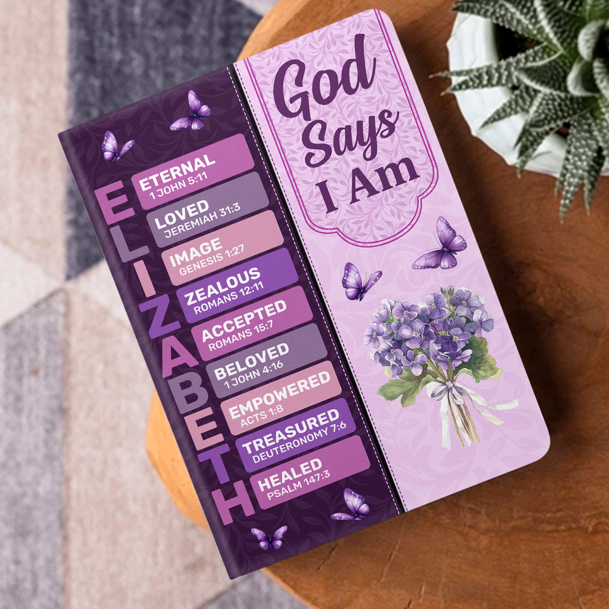 God Says I Am  | Personalized Leather Cover Notebook