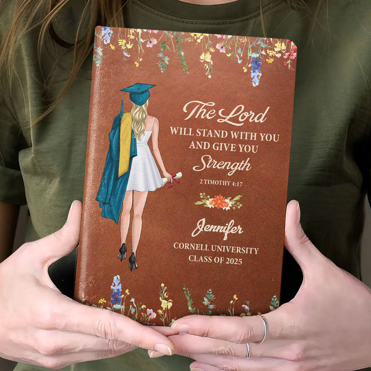 The Lord Will Stand With You | Personalized Leather Cover Notebook