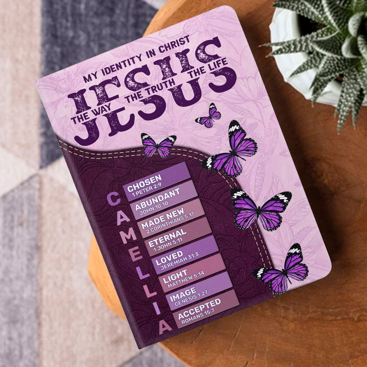 Jesus The Way The Truth The Life | Personalized Leather Cover Notebook