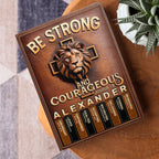 Be Strong And Courageous | Personalized Leather Cover Notebook