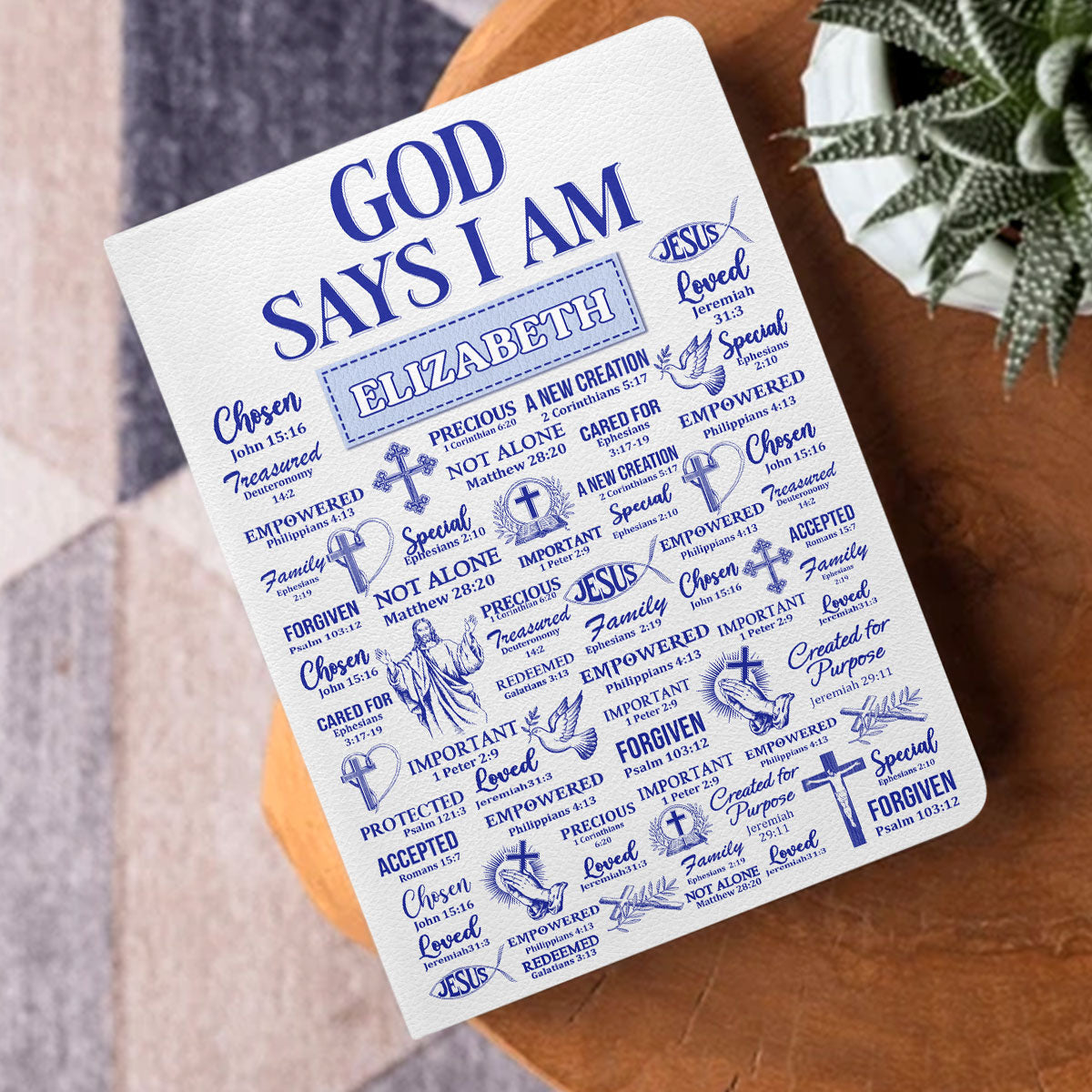 God Says I Am | Personalized Leather Cover Notebook