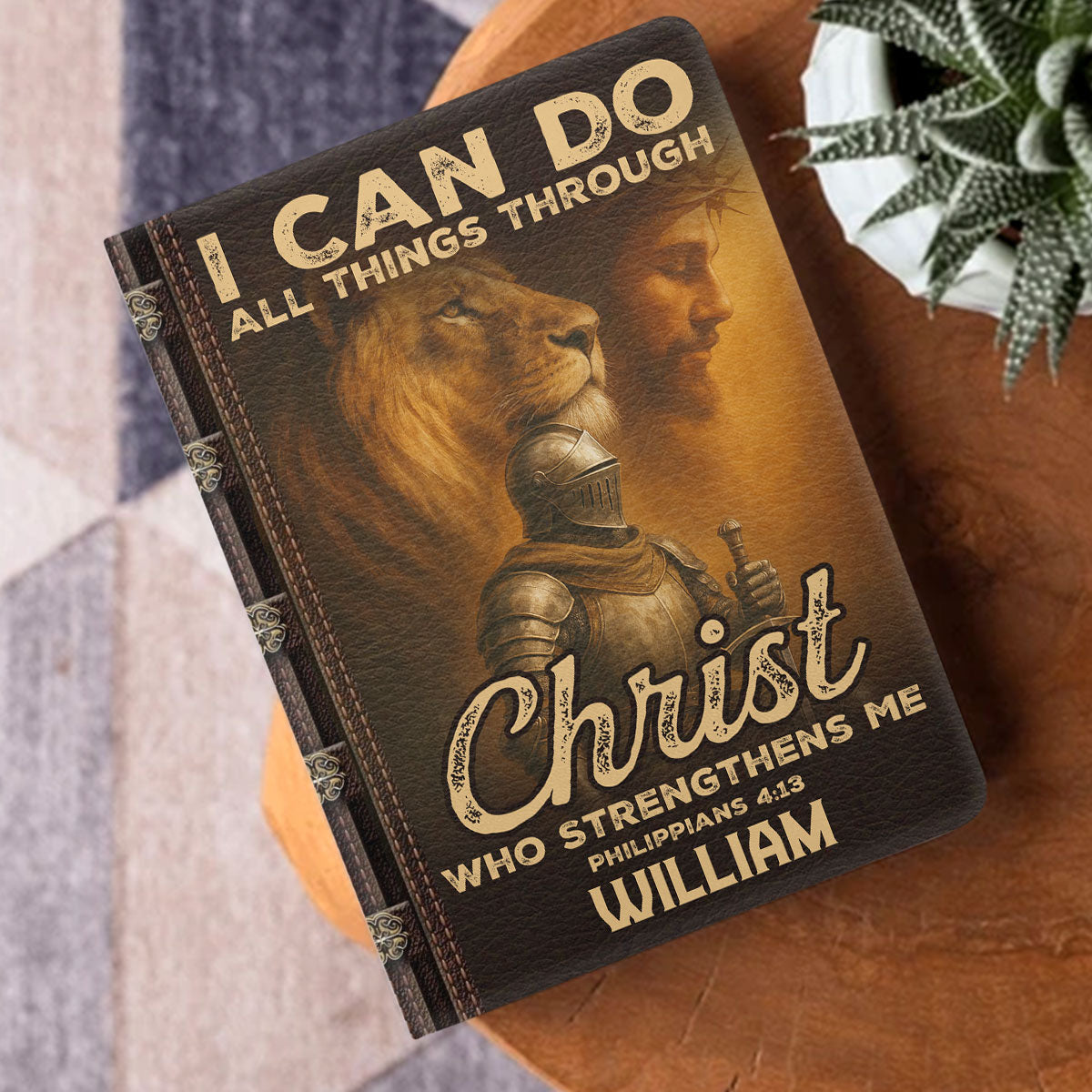 I Can Do All Things Through Christ Who Strengthens Me | Personalized Leather Cover Notebook