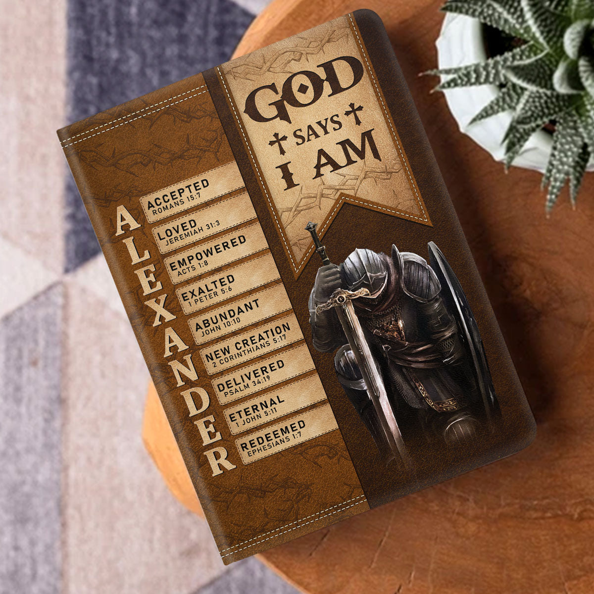 God Says I Am | Personalized Leather Cover Notebook