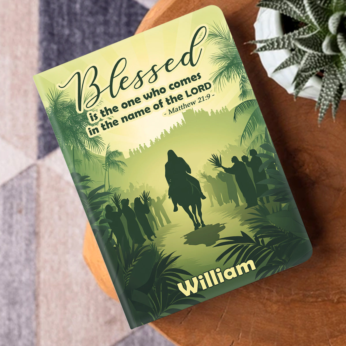 Blessed Is The One Who Comes In The Name Of The Lord | Personalized Leather Cover Notebook