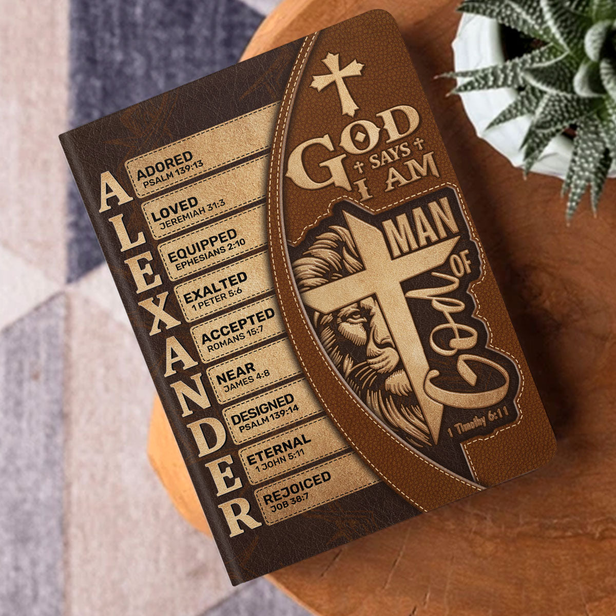 Man Of God | Personalized Leather Cover Notebook