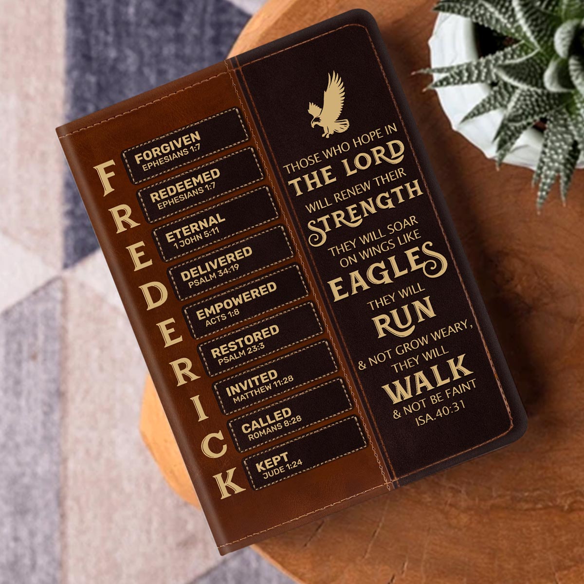 Those Who Hope In The Lord Will Renew Their Strength | Personalized Leather Cover Notebook