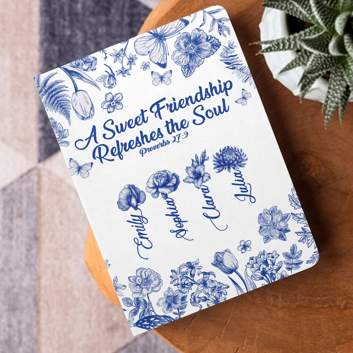 A Sweet Friendship Refreshes the Soul | Personalized Leather Cover Notebook