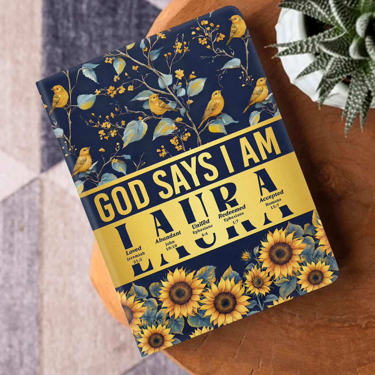 God Says I Am | Personalized Leather Cover Notebook