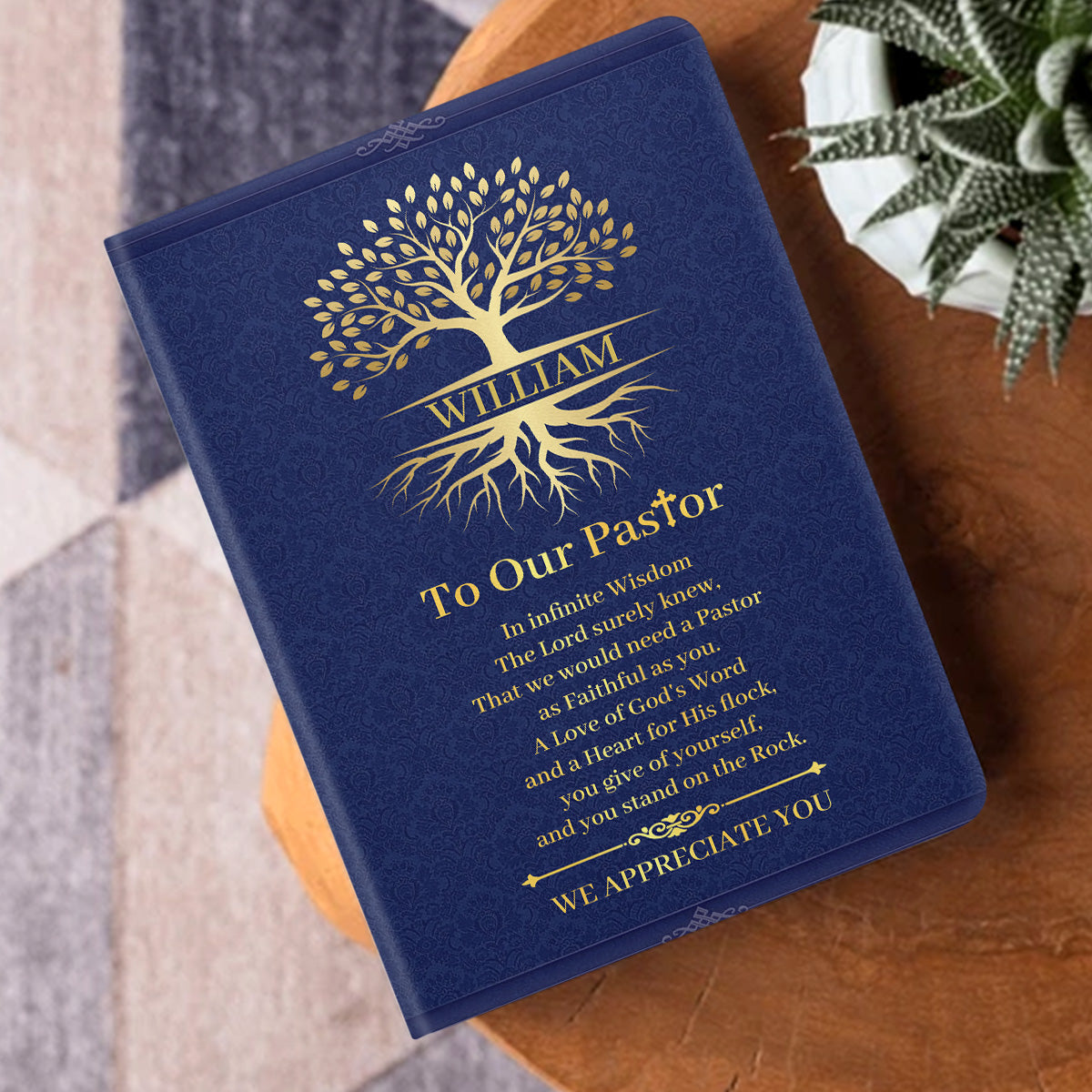 To Our Pastor | Personalized Leather Cover Notebook