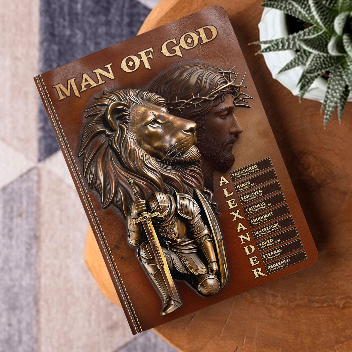 Woman And Man Of God | Personalized Leather Cover Notebook