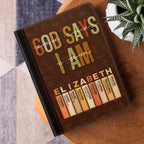 God Says I Am | Personalized Leather Cover Notebook