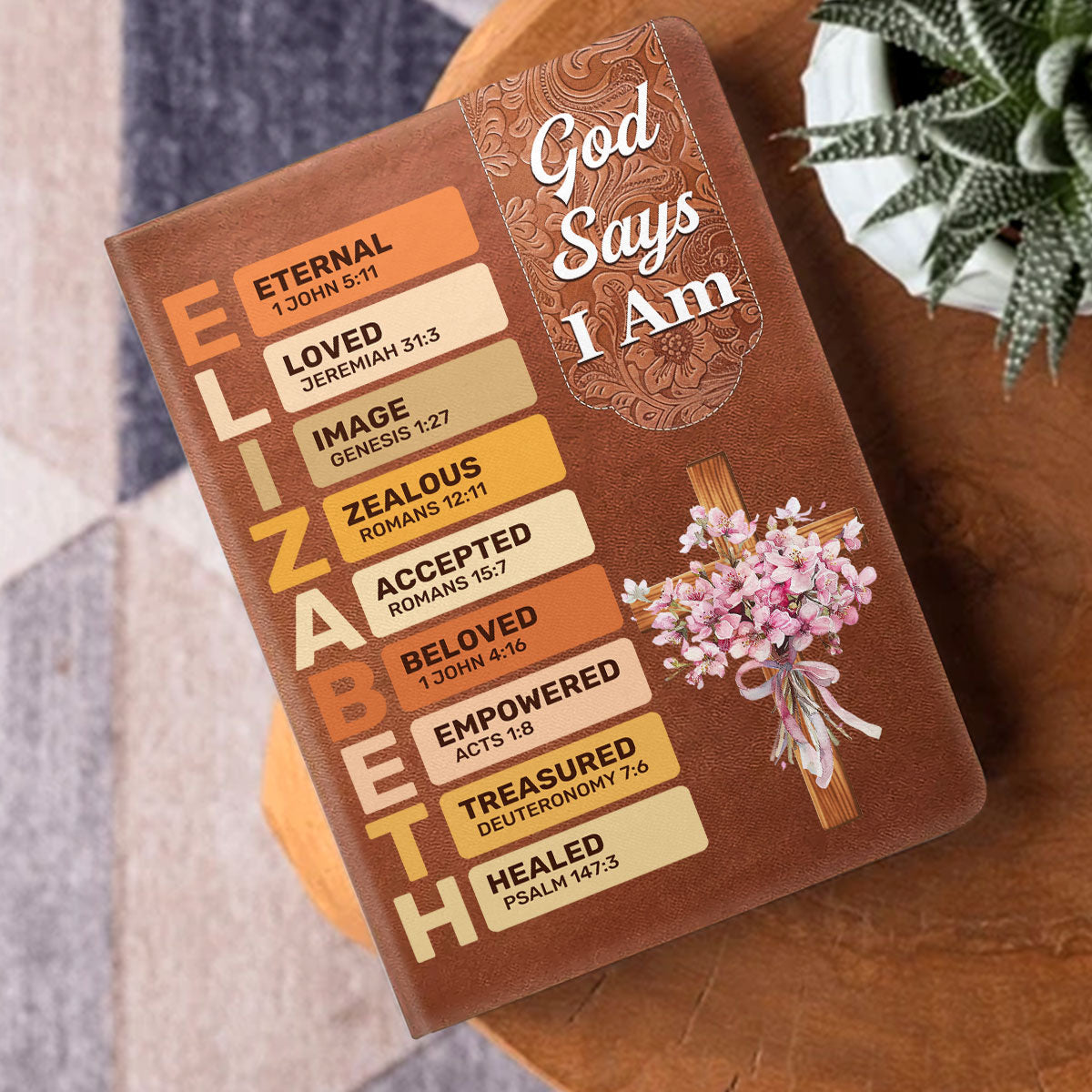 God Says I Am | Personalized Leather Cover Notebook