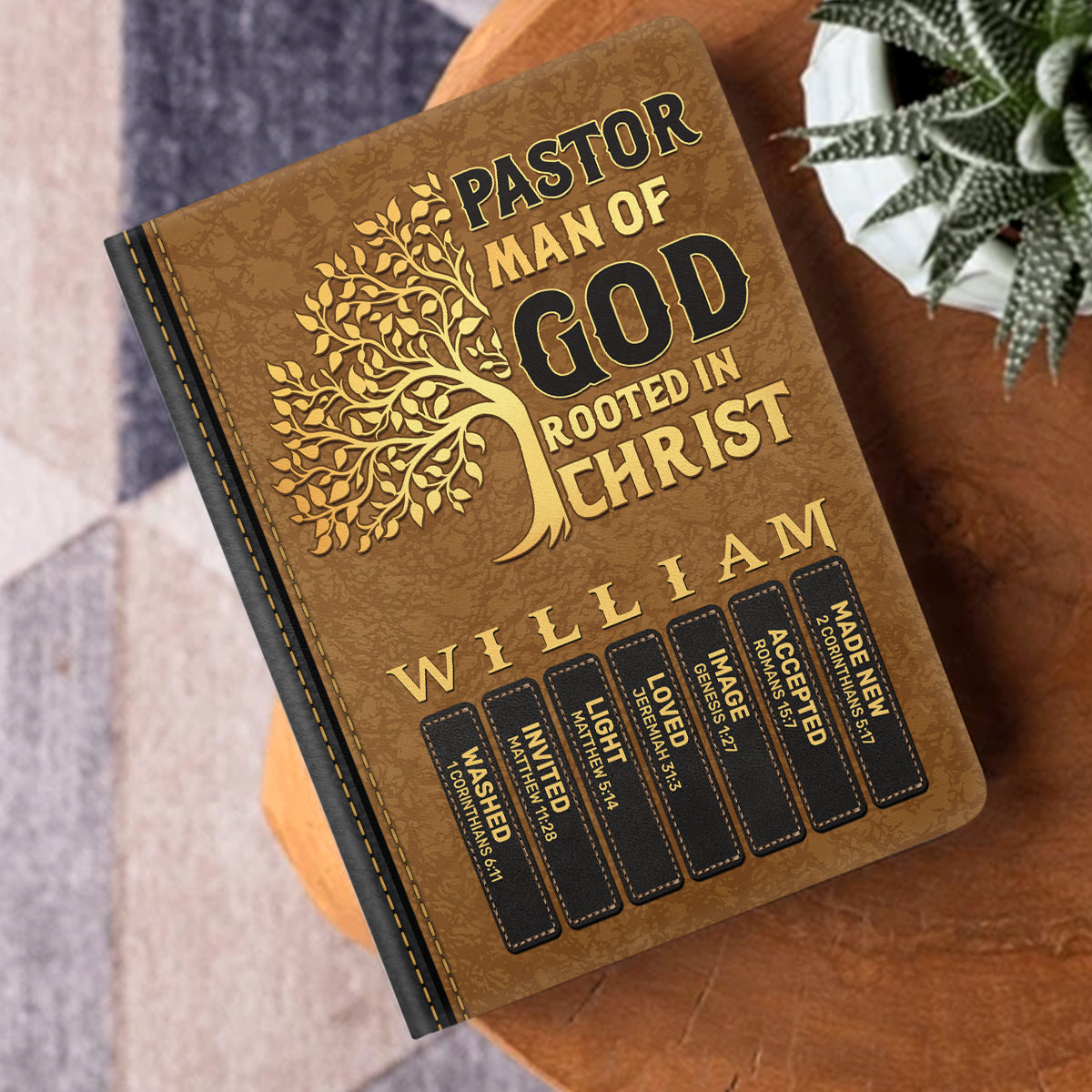 Pastor Man Of God | Personalized Leather Cover Notebook