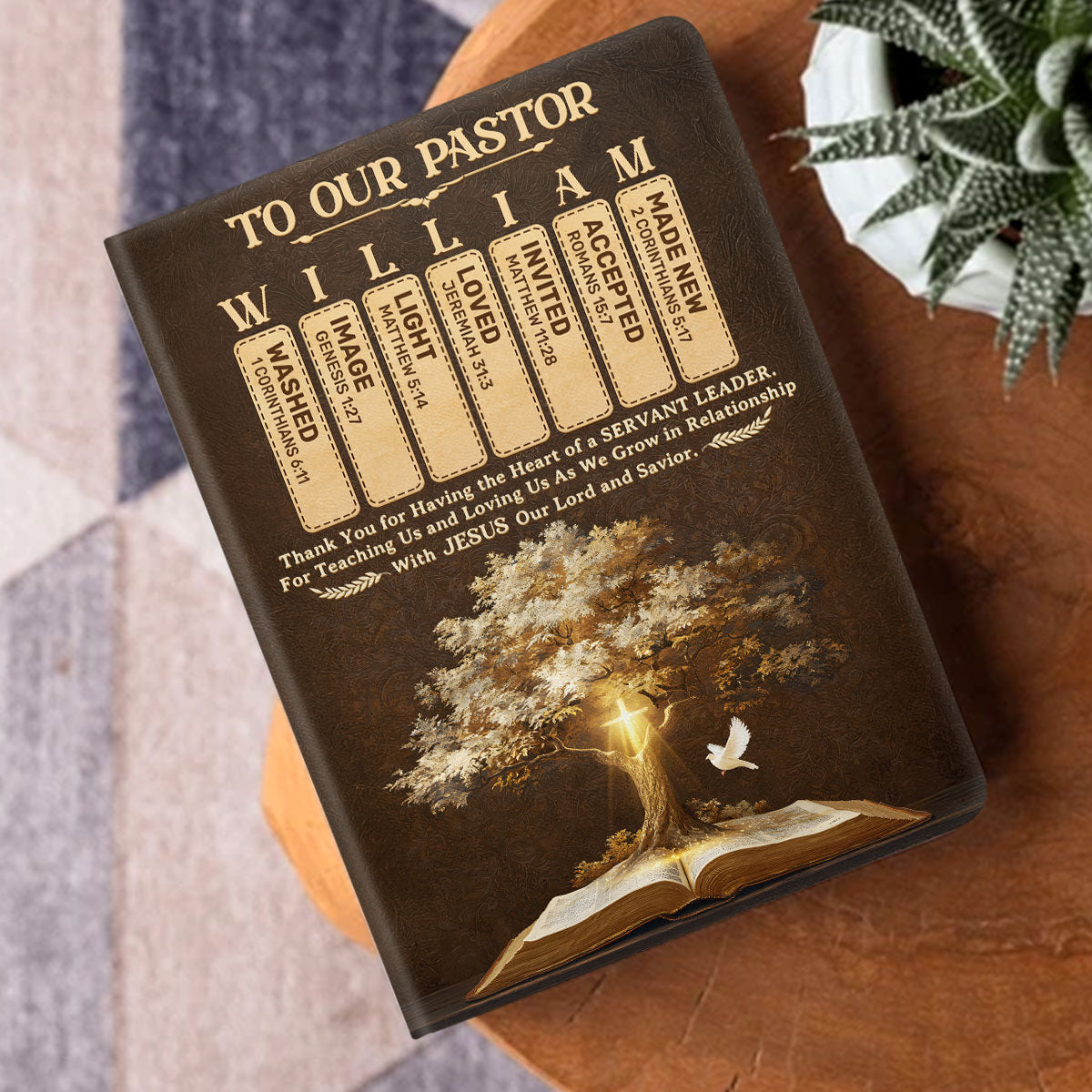 Light Of The Word | Personalized Leather Cover Notebook