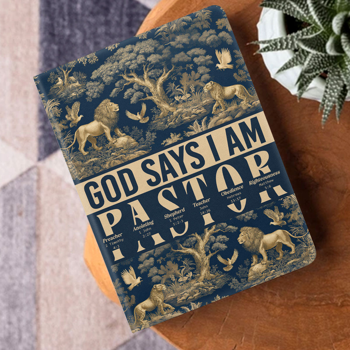 Lion Of Judah Shepherd Of Peace | Personalized Leather Cover Notebook