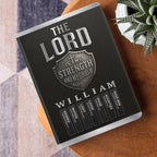 The Lord Is My Strength And My Shield | Personalized Leather Cover Notebook