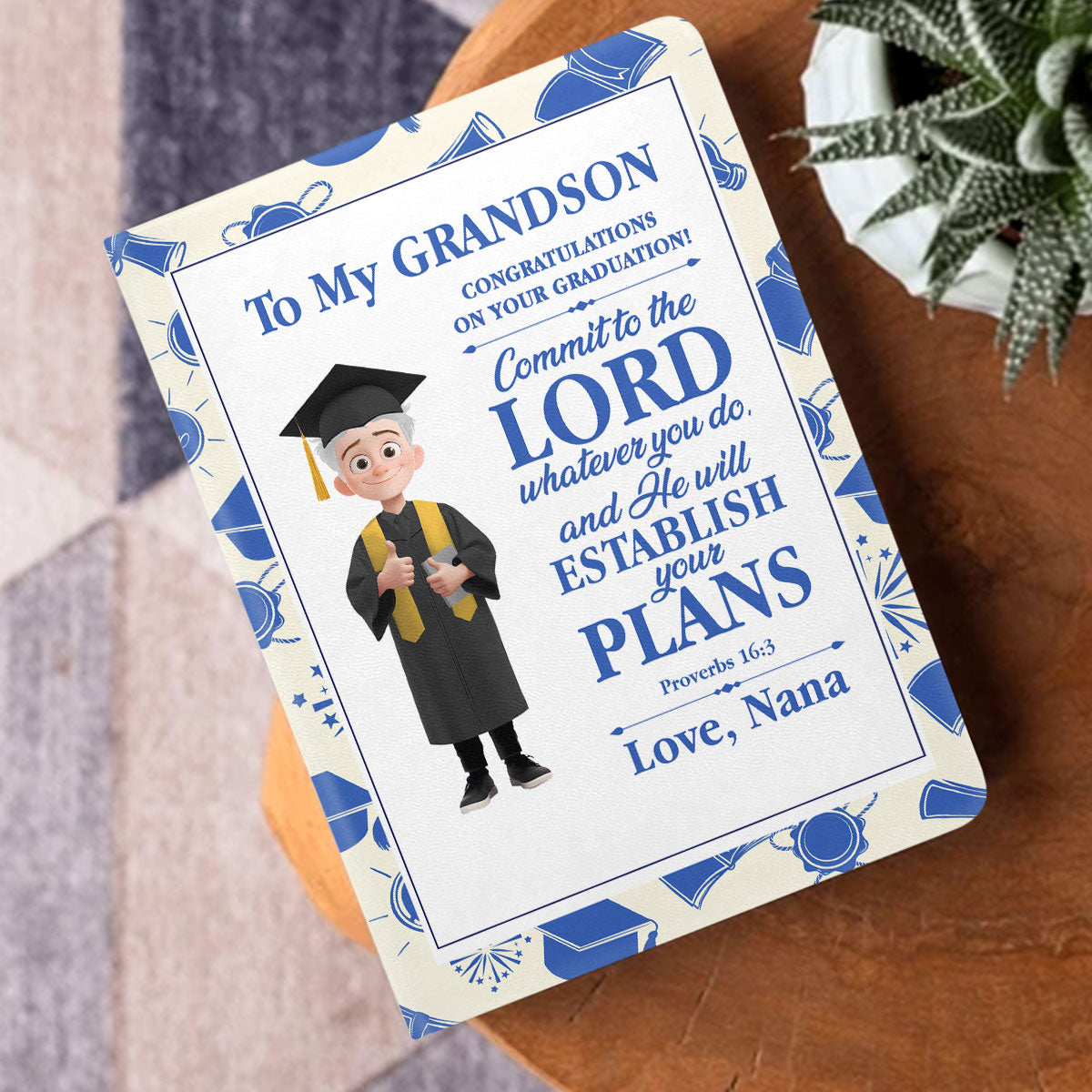 Commit To The Lord Whatever You Do | Personalized Leather Cover Notebook
