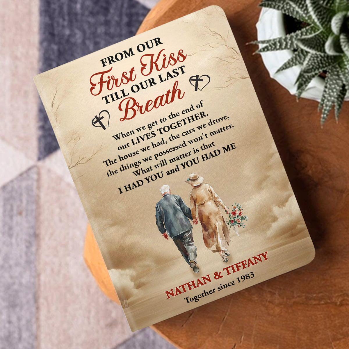 From Our First Kiss Till Our Last Breath | Personalized Leather Cover Notebook