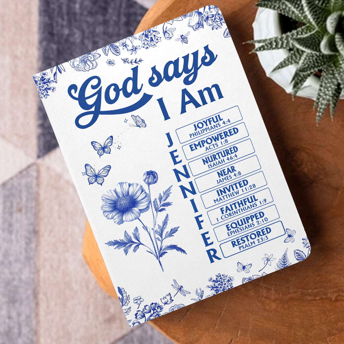 God Says I Am | Personalized Leather Cover Notebook