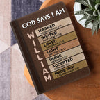 God Says I Am | Personalized Leather Cover Notebook