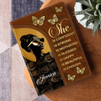 She Is Name | Personalized Leather Cover Notebook