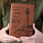 The Name Of The Lord Is A Strong Tower | Personalized Leather Cover Notebook