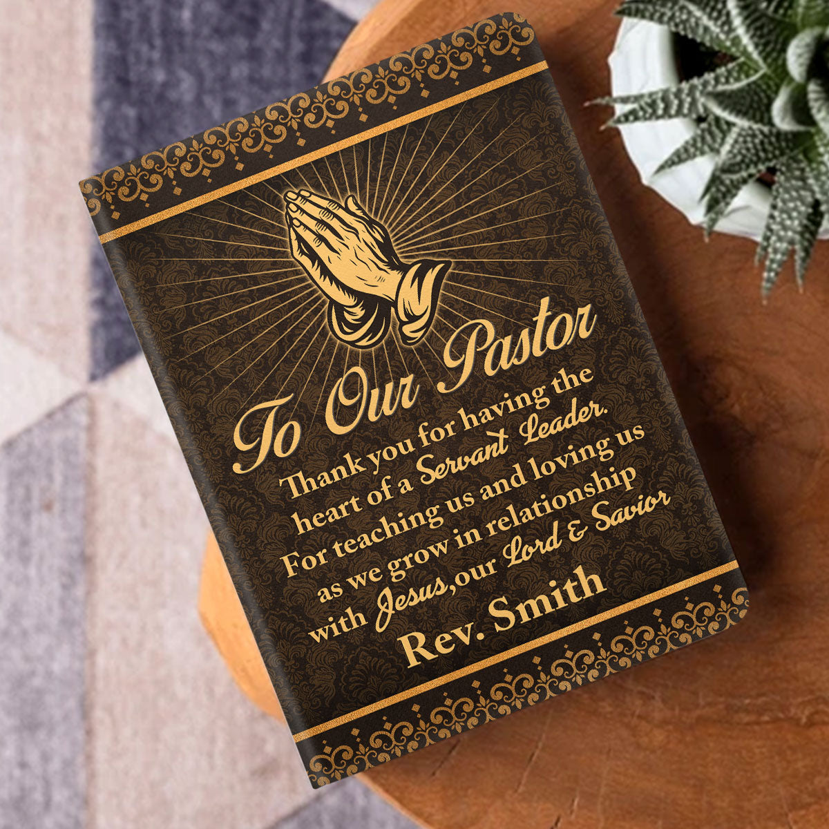 Thank You Pastor | Personalized Leather Cover Notebook