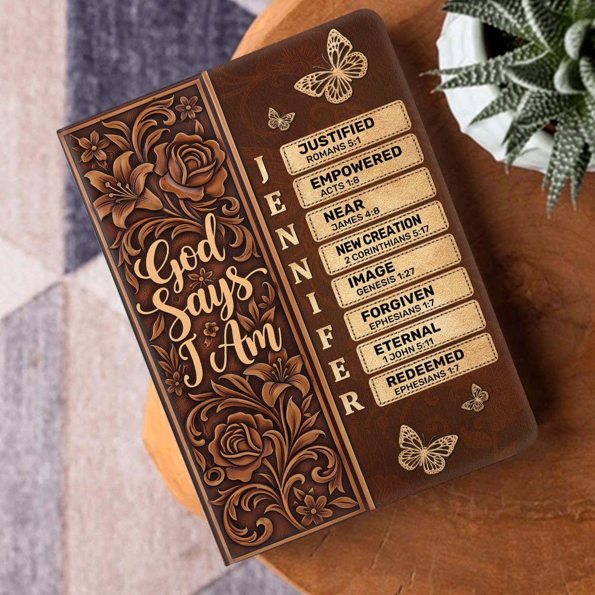 God Says I Am | Personalized Leather Cover Notebook