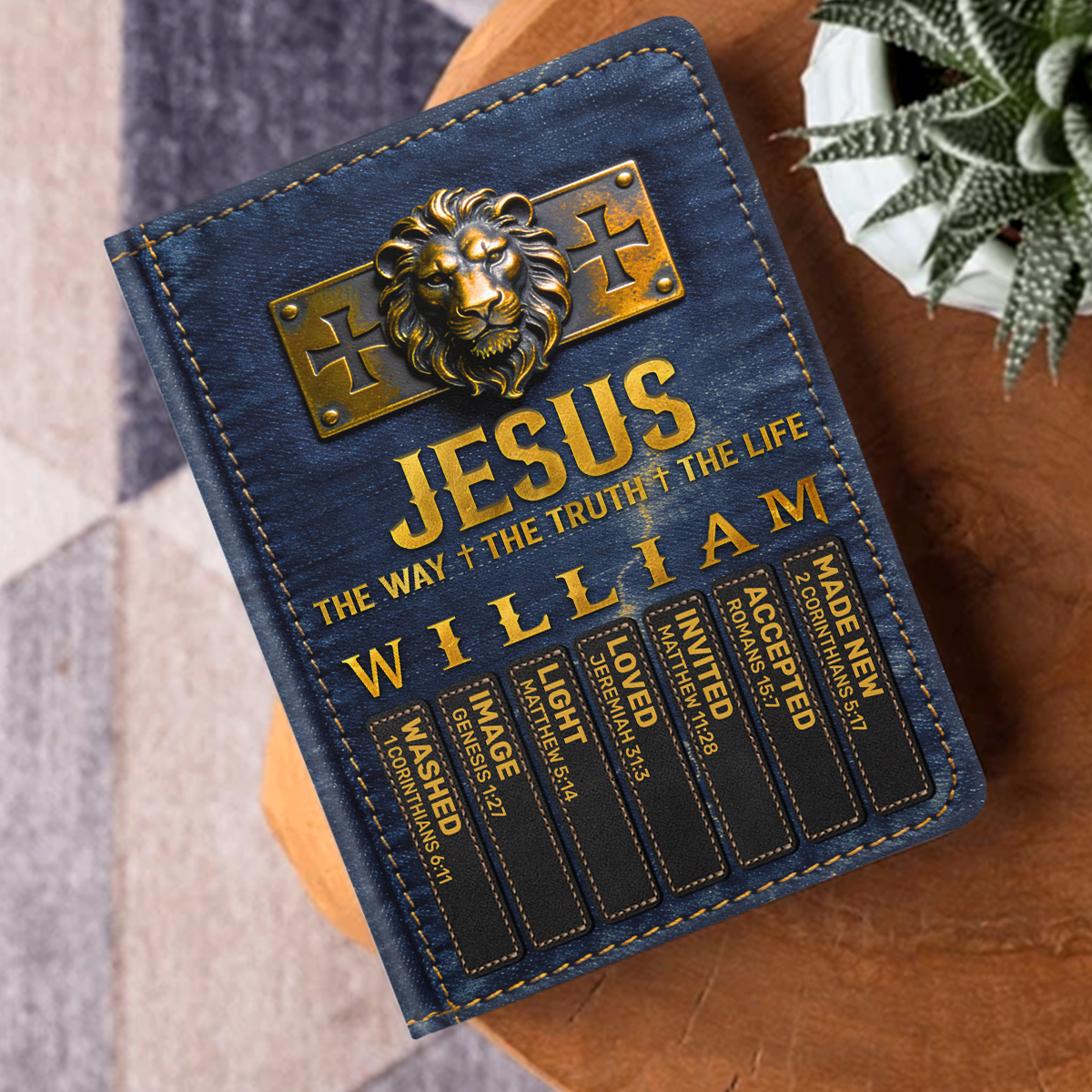 Jesus The Way The Truth The Life | Personalized Leather Cover Notebook