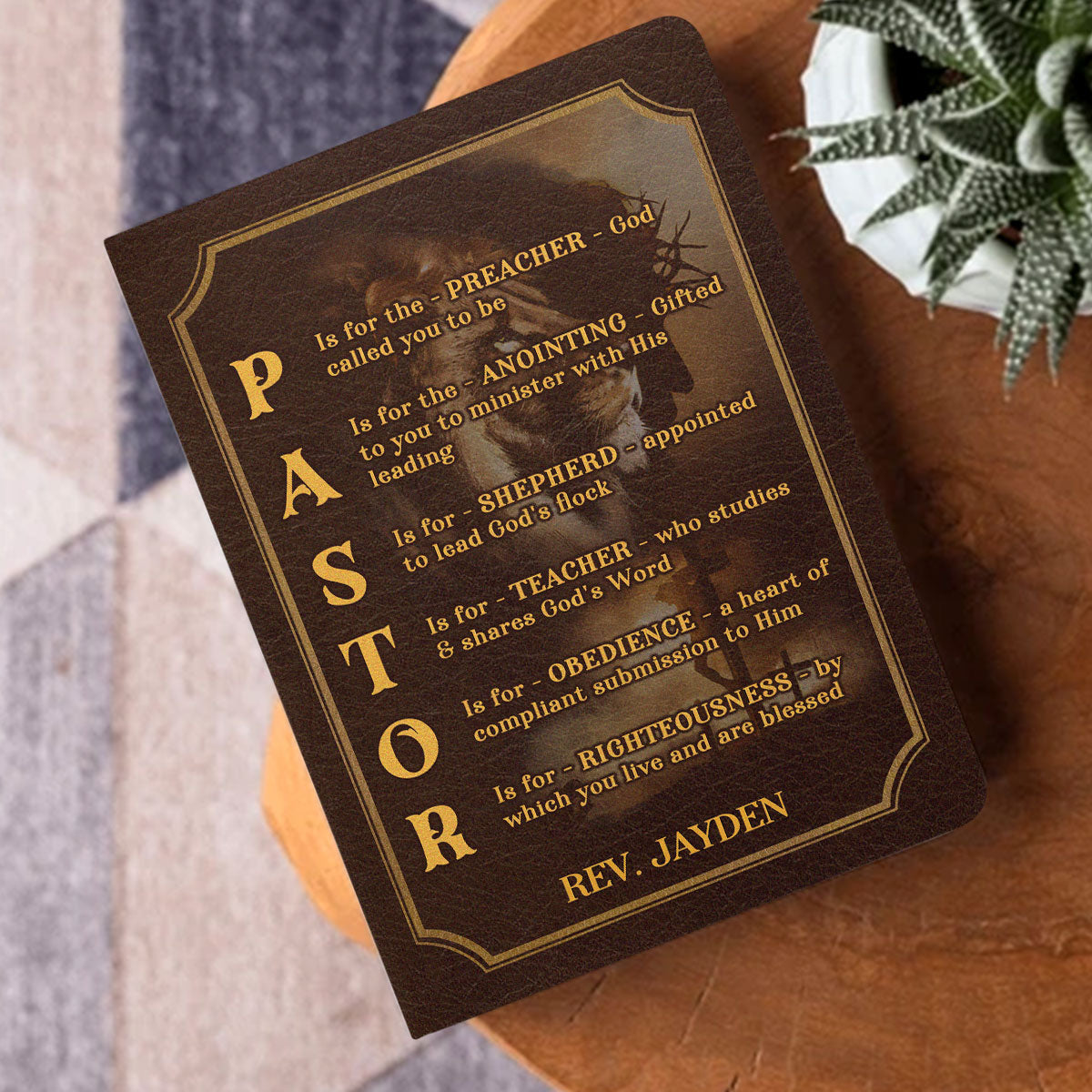 Pastor | Personalized Leather Cover Notebook