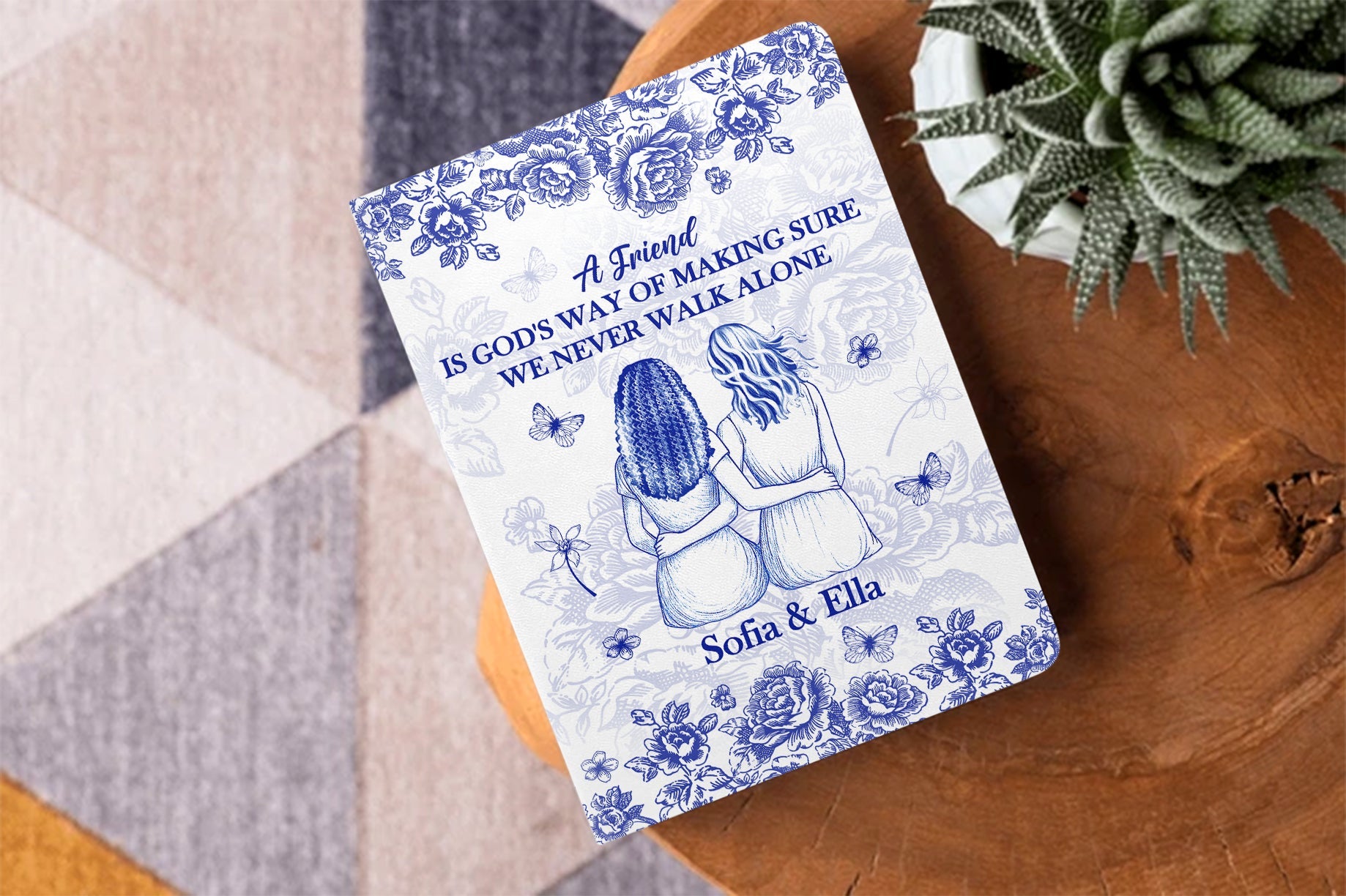 A Friend Is God's Way Of Making Sure We Never Walk Alone | Personalized Leather Cover Notebook