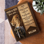 Man Of God Lion of Judah Warrior | Personalized Leather Cover Notebook