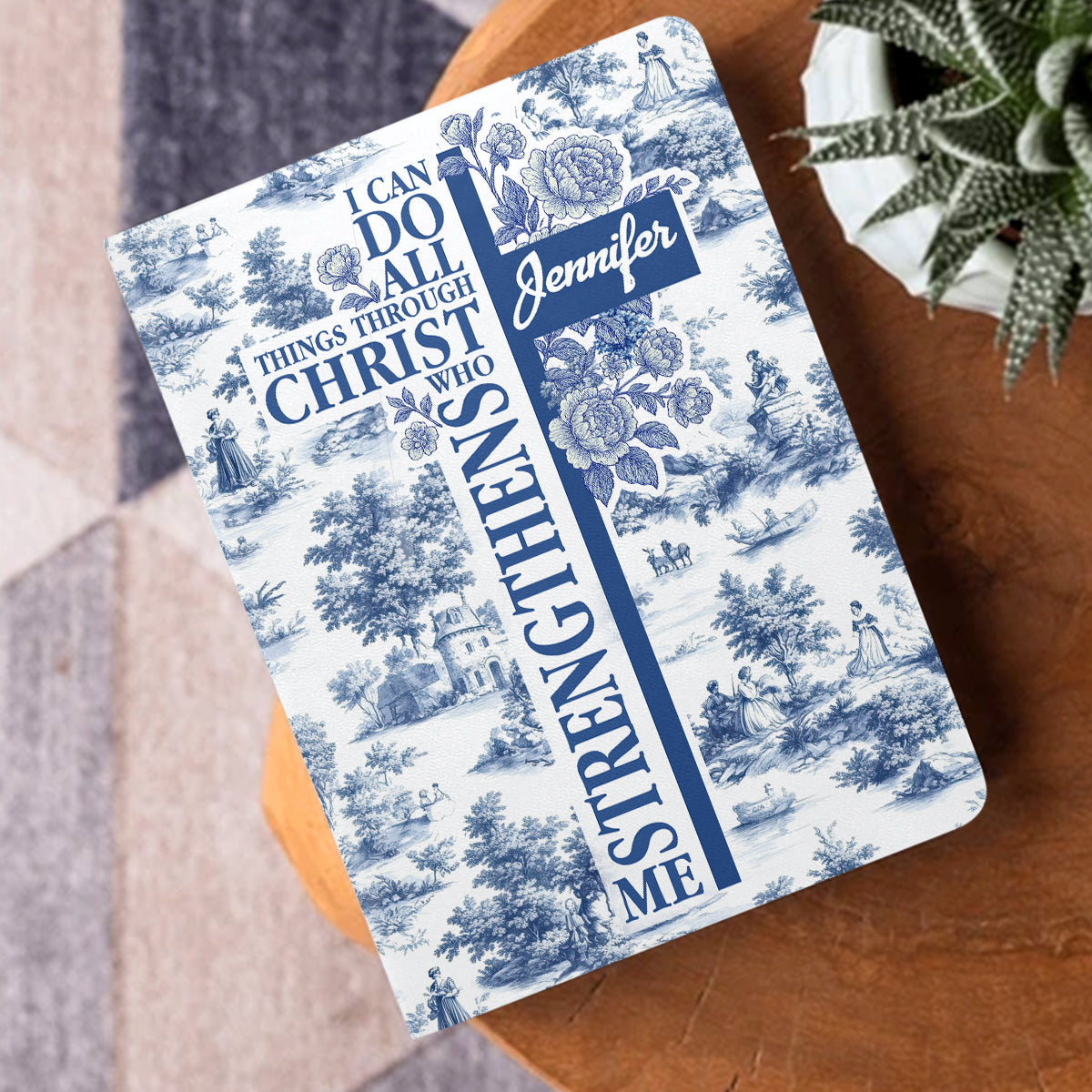 I Can Do All Things Through Christ Who Strengthens Me | Personalized Leather Cover Notebook