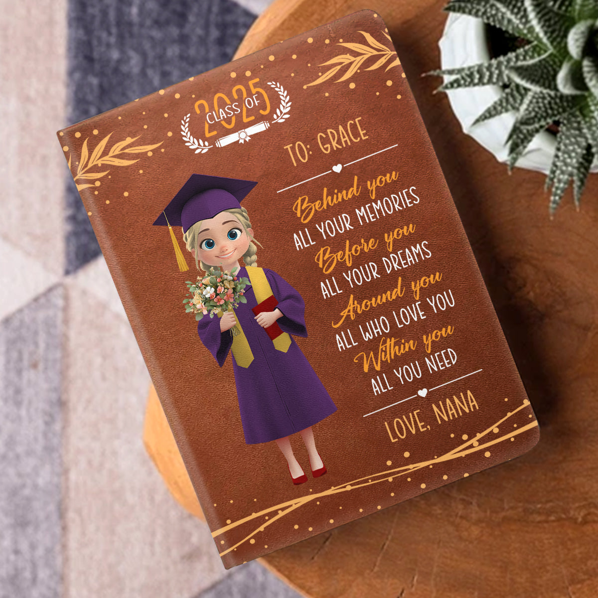 Behind You All Your Memories | Personalized Leather Cover Notebook