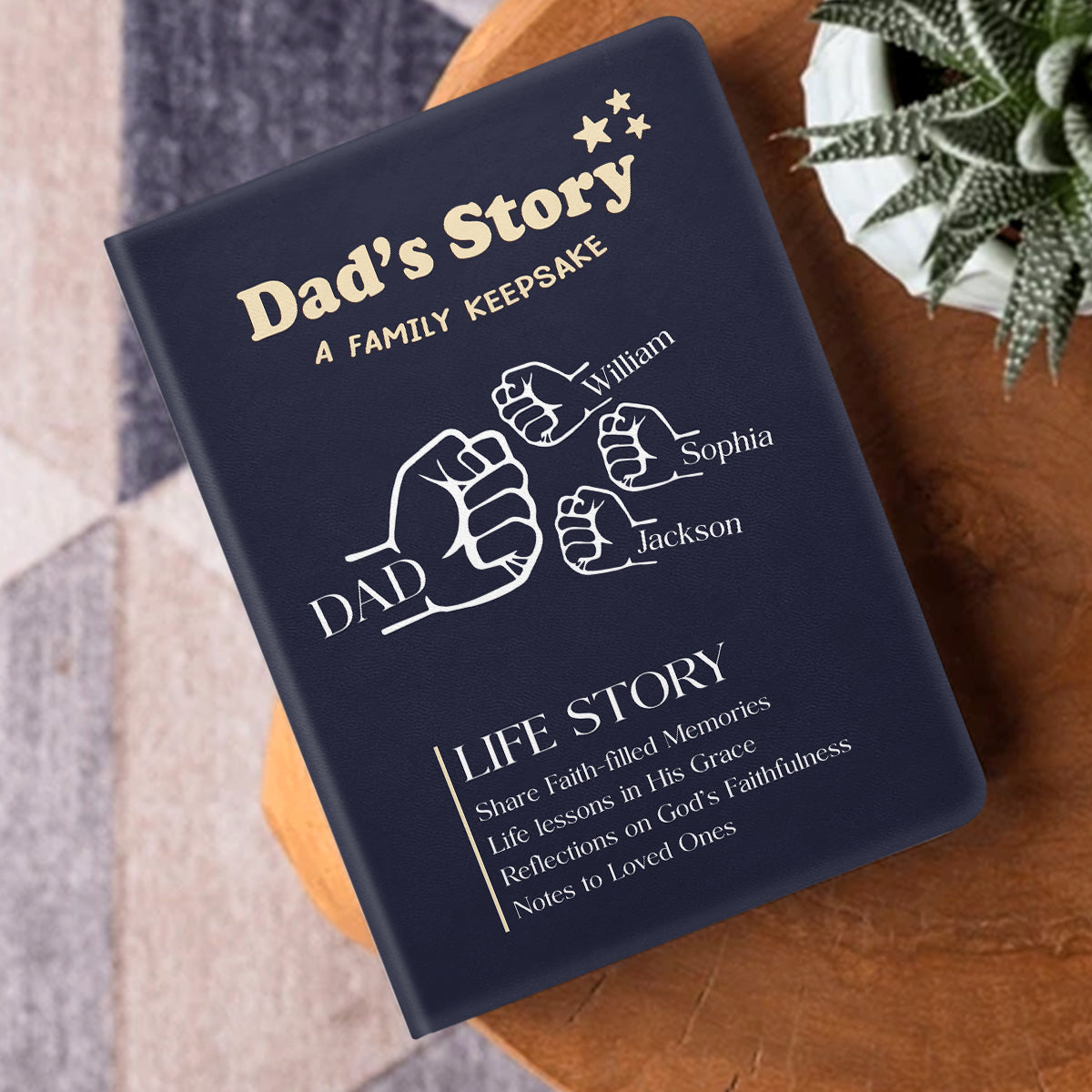 Dad's Story | Personalized Leather Cover Notebook
